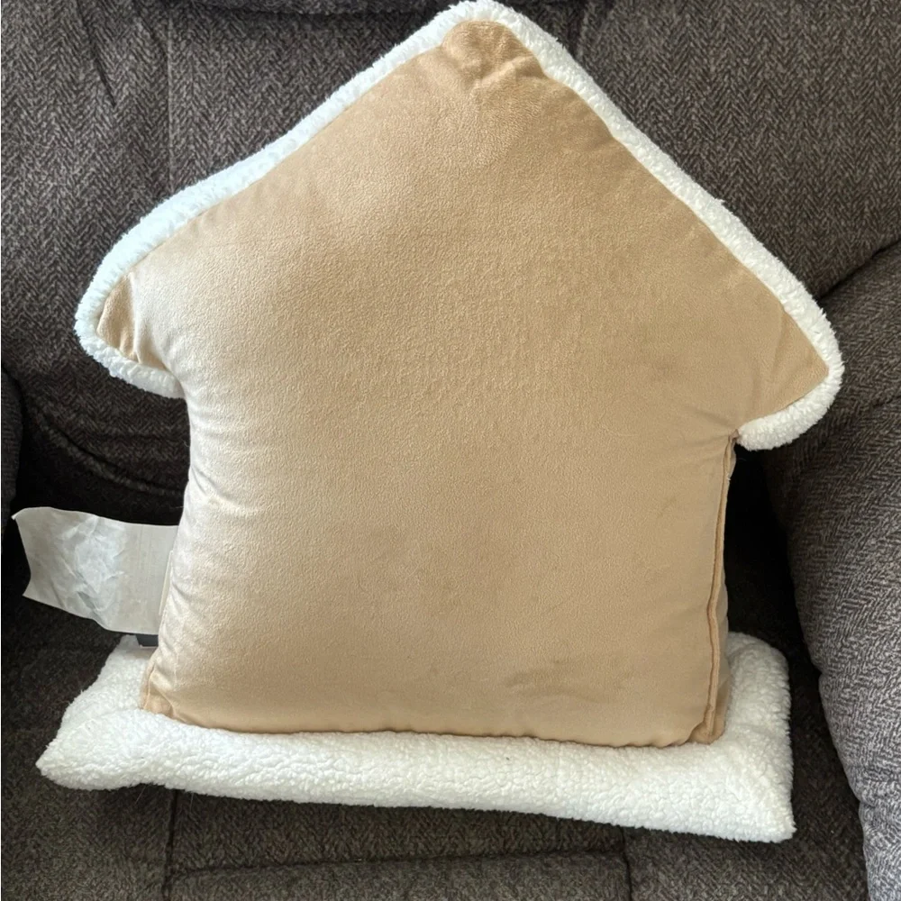 Gingerbread House Holiday Pillow